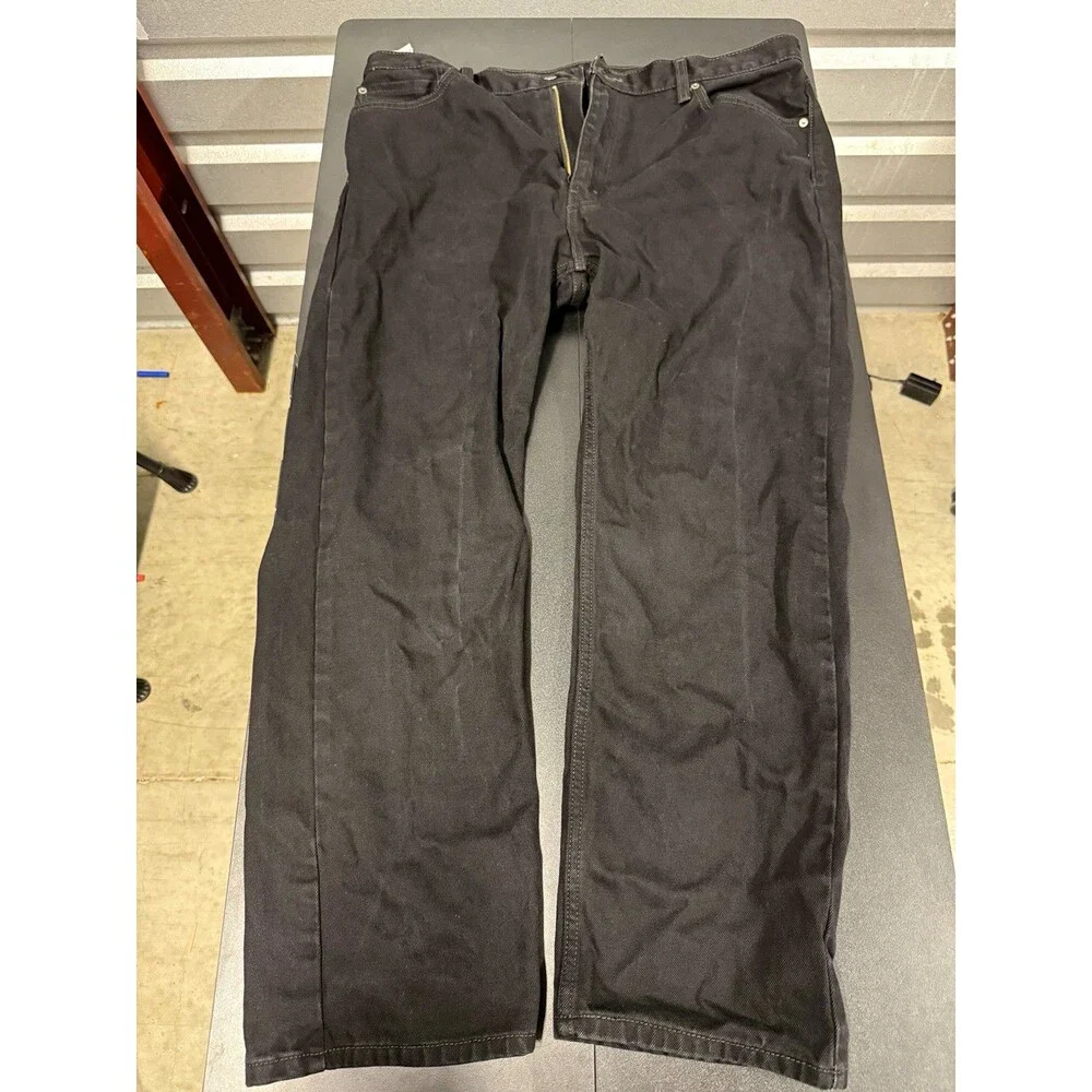 Levi's Men's Black Dark Wash Denim Jeans Straight Regular Fit Mid Rise 5-Pocket